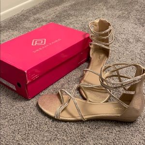 Gold suede Dream Pairs flats.